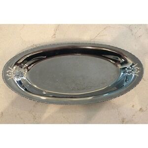 Vintage KromeKraft Faber Bros Pierced Oval Cheese Dish Platter
